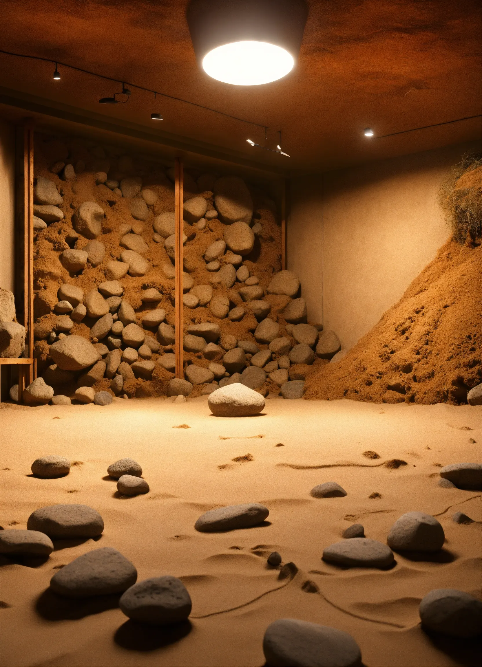 Room with natural wood elements