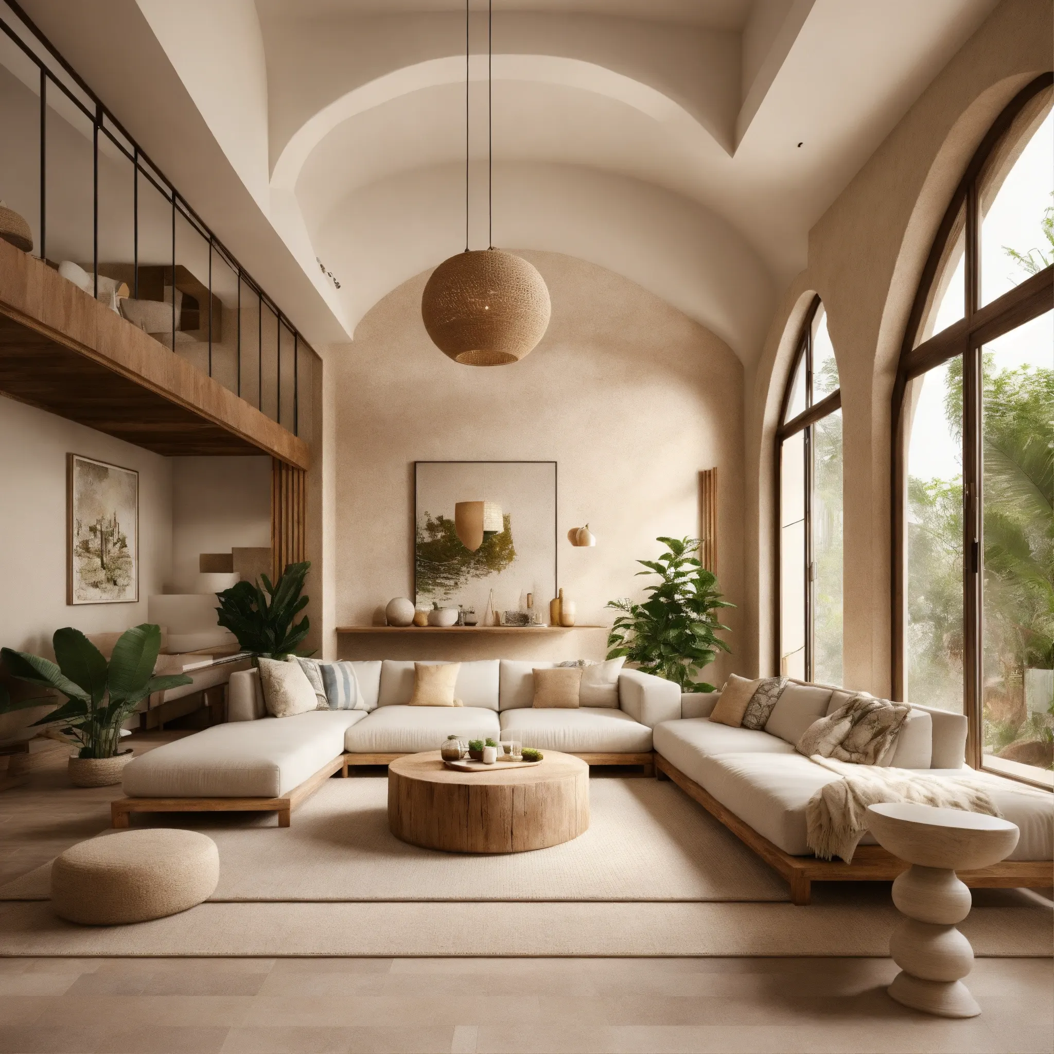 Living room with layered lighting